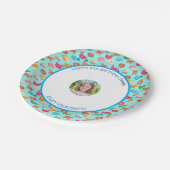 プカスタマイズールバースデーパーティー小さな女の子写真 ペーパープレート (アングル)