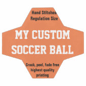 プカスタムリントサッカーボールフットボールORANGE サッカーボール (フラット)