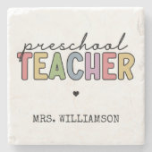 プカスタムレスクール先生パーソナライズされたギフト ストーンコースター (正面)