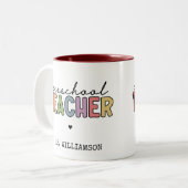 プカスタムレスクール先生パーソナライズされたギフト ツートーンマグカップ (正面左)