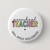 プカスタムレスクール先生パーソナライズされたギフト 缶バッジ (正面)