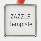 プカスタムレミアムスクエアクリスマスツリーオーナメント メタルオーナメント (正面)