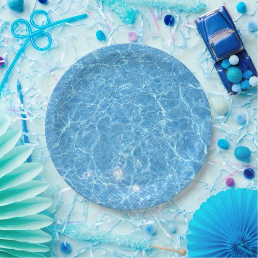 プカスタムールブルーウォーター空白のテンプレート ペーパープレート (パーティー)