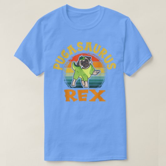 プガサウルスレックス、おもしろい犬、動物愛好家、プグディノス Tシャツ (デザイン正面)