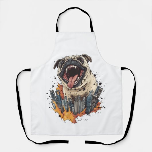 プギラ攻撃 - おもしろいモンスター犬 エプロン (正面)