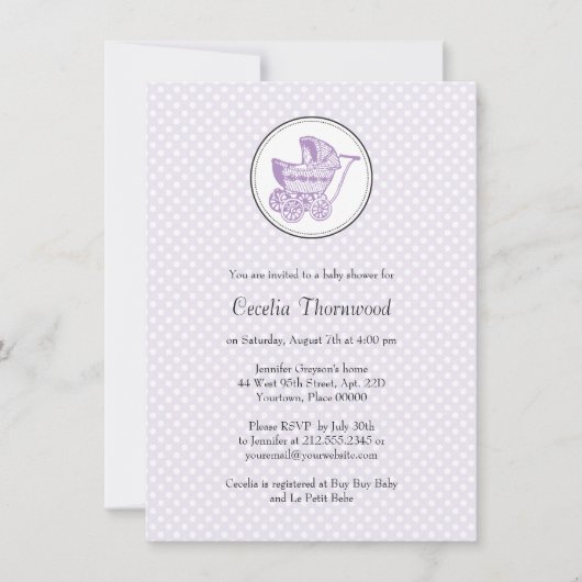 プクラシックラムベビーシャワー招待状 招待状 (正面)