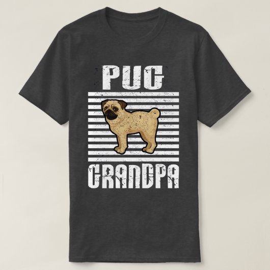 プグおじいちゃん誇りを持ったドッグ Tシャツ (デザイン正面)