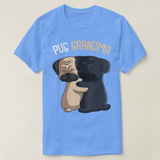 プグおばあちゃん犬ママ恋人オーナーウーマン Tシャツ (デザイン正面)