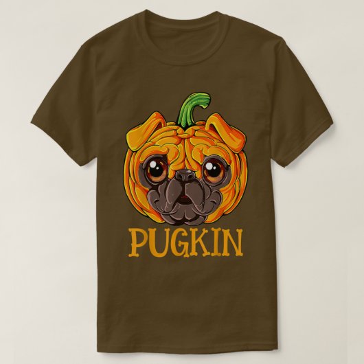 プグおもしろいキンプグハロウィンサンクスギビング衣装pu tシャツ (デザイン正面)