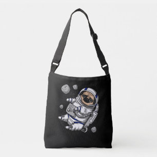 プグおもしろいドッグ宇宙宇宙飛行士コズミックペット クロスボディバッグ