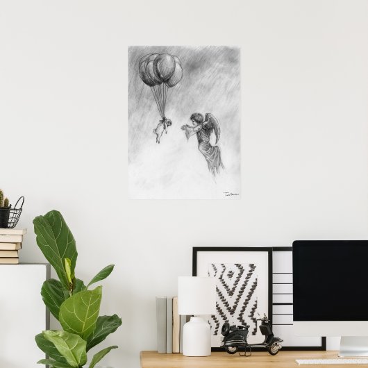 プグとエンジェル ポスター (ホームオフィス)