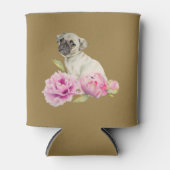 プグと牡丹 |名前の追加 缶クーラー (正面)