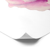 プグと牡丹 |水彩イラストレーション ポスター (角)