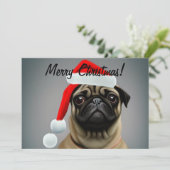 プグインクリスマスハットフラットホリデーカード シーズンカード (スタンド正面)