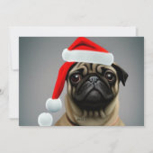 プグインクリスマスハットフラットホリデーカード シーズンカード (裏面)