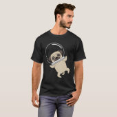 プグイン宇宙-おもしろいドッグスペース Tシャツ (正面フル)
