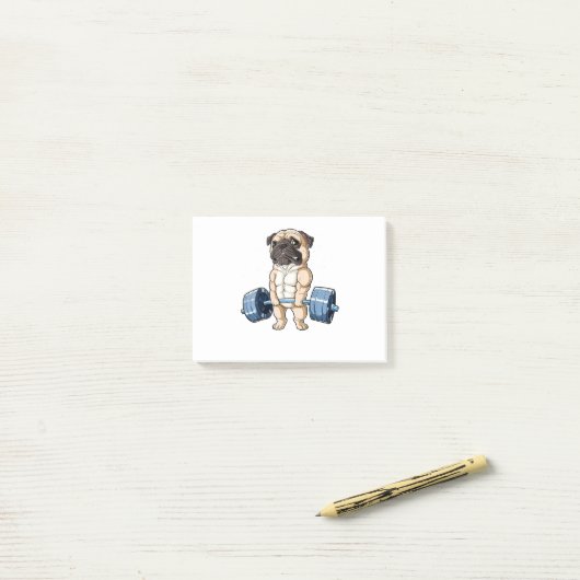 プグウエイトリフティングおもしろいデッドリフト男性フィットネスジム ポストイット (デスク上)