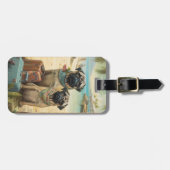 プグカップルバケーショントラベル ラゲッジタグ (正面横)