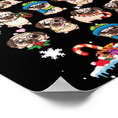 プグクリスマスツリードッグサンタプグメリーマスクリスマス ポスター (角)