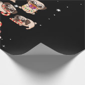 プグクリスマスツリードッグサンタプグメリーマスクリスマス ラッピングペーパー (角)