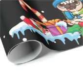 プグクリスマスツリードッグサンタプグメリーマスクリスマス ラッピングペーパー (ロールコーナー)