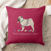 プグクリスマスデザイン クッション (ブランケット)
