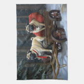 プグクリスマスフェスティバルシーズン キッチンタオル (縦)