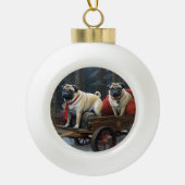 プグクリスマスフェスティバルシーズン セラミックボールオーナメント (正面)