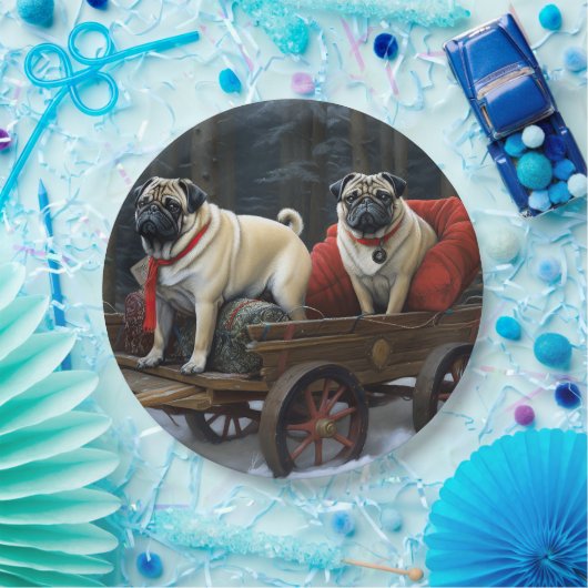 プグクリスマスフェスティバルシーズン ペーパープレート (パーティー)