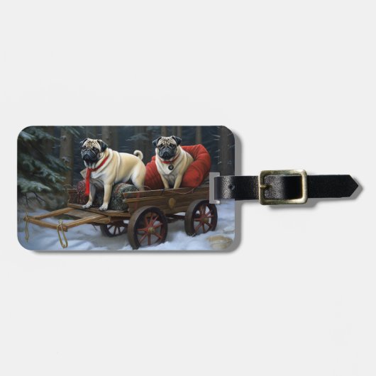 プグクリスマスフェスティバルシーズン ラゲッジタグ (正面横)