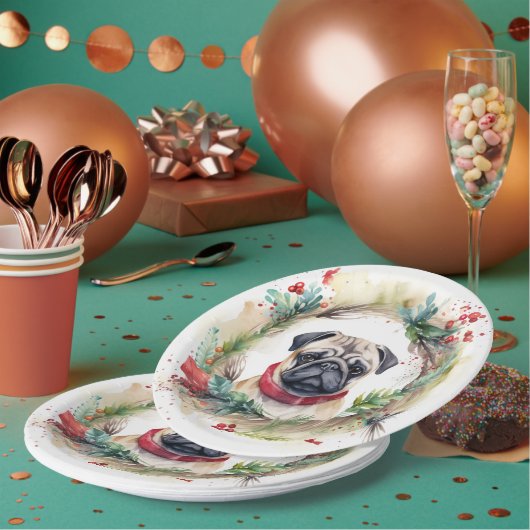 プグクリスマスリースフェスティバルカップ ペーパープレート (複数)