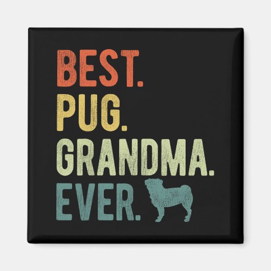 プググランマエバー愛犬家母の日 マグネット (正面)