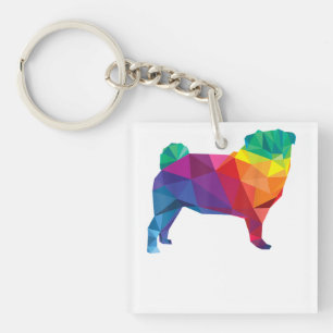 プグゲイプライドLGBTレインボーフラグTシャツ愛犬家 キーホルダー