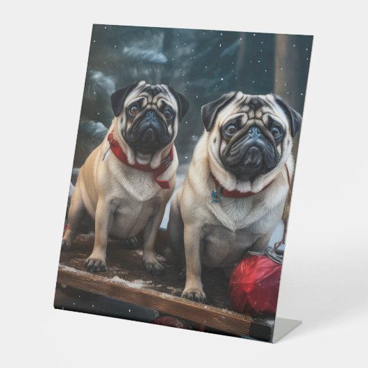 プグスノイそりクリスマスデコール 台座サイン (正面)