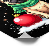 プグドグトナカイクリスマスドッグ愛おもしろい家Chris ポスター (角)