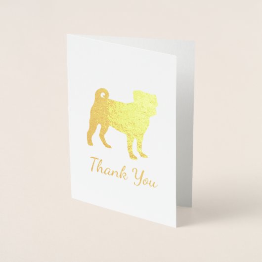 プグドッグパーティーテーマお祝い 箔カード (正面)