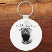 プグハッピー顔 キーホルダー (正面)