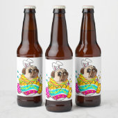 プグバニー耳エッグイースターデーかわいい犬の恋人 ビールラベル (ボトル)