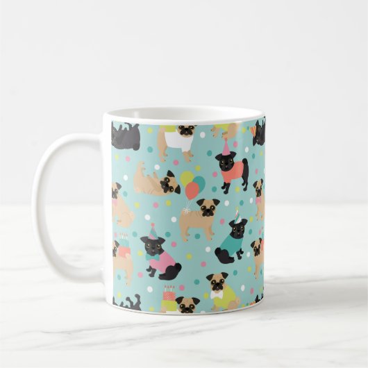 プグバースデーパーティーお祝い コーヒーマグカップ (左)