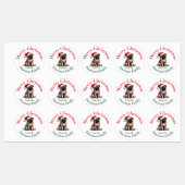 プグパーソナライズされたレトロヴィンテージクリスマスウィッシュ ラベル (シート)