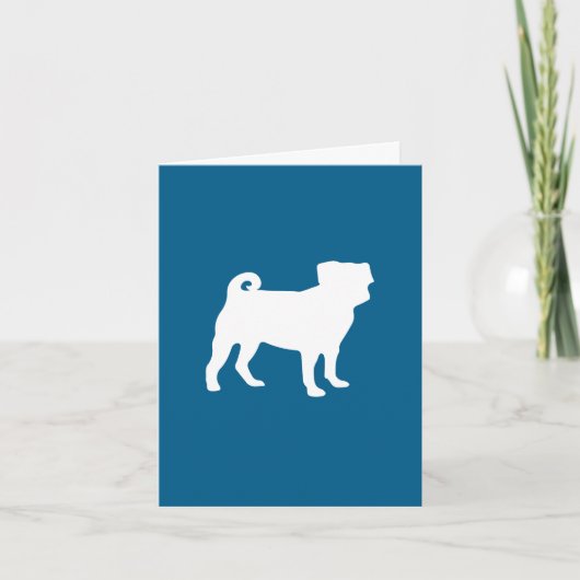 プグパーティーブルーテーマお祝い サンキューカード (正面)