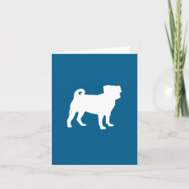 プグパーティーブルーテーマお祝い サンキューカード