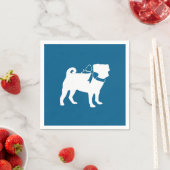 プグパーティーブルーテーマお祝い スタンダードカクテルナプキン (インサイチュ)