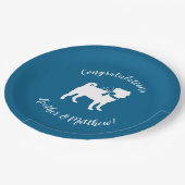 プグパーティーブルーテーマお祝い ペーパープレート (アングル)