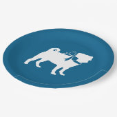 プグパーティーブルーテーマお祝い ペーパープレート (アングル)