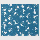 プグパーティーブルーテーマお祝い ラッピングペーパー (フラット)