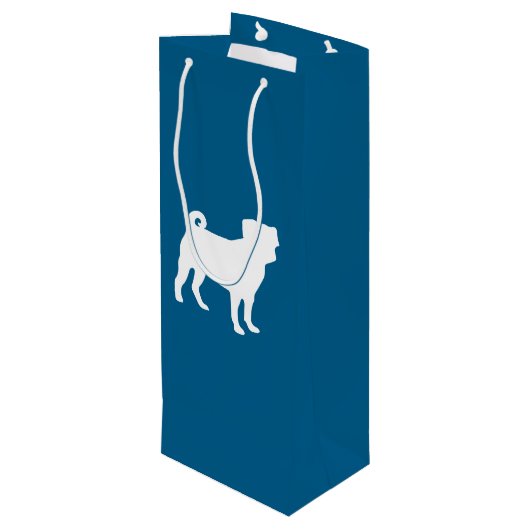 プグパーティーブルーテーマお祝い ワインギフトバッグ (裏面アングル)