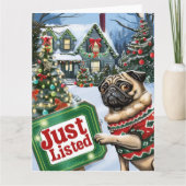 プグフェスティバルユーモア不動産仲介業者クリスマス カード (正面)