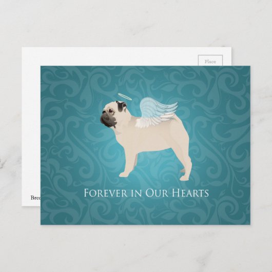 プグペット記念碑 – Pug Angel ポストカード (正面/裏面)