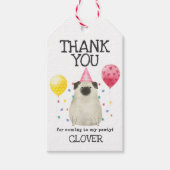 プグポーティドッグ誕生日サンキューオファーギフトラベル ギフトタグ (正面)